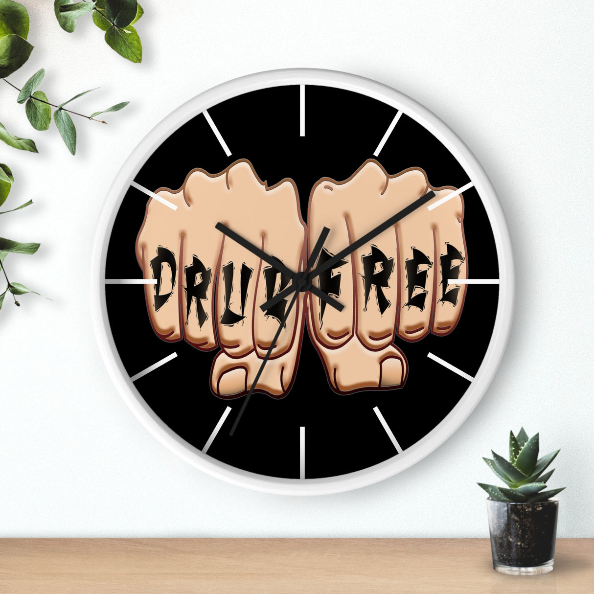 Drug Free Fist Wall clock