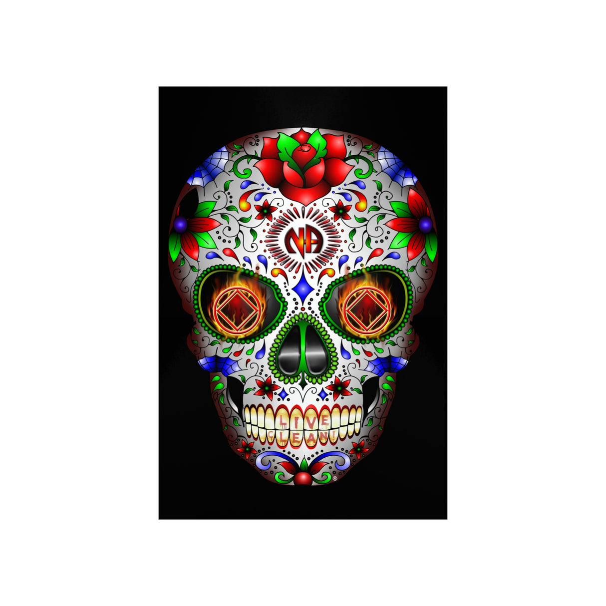 NA Sugar Skull Vertical Posters