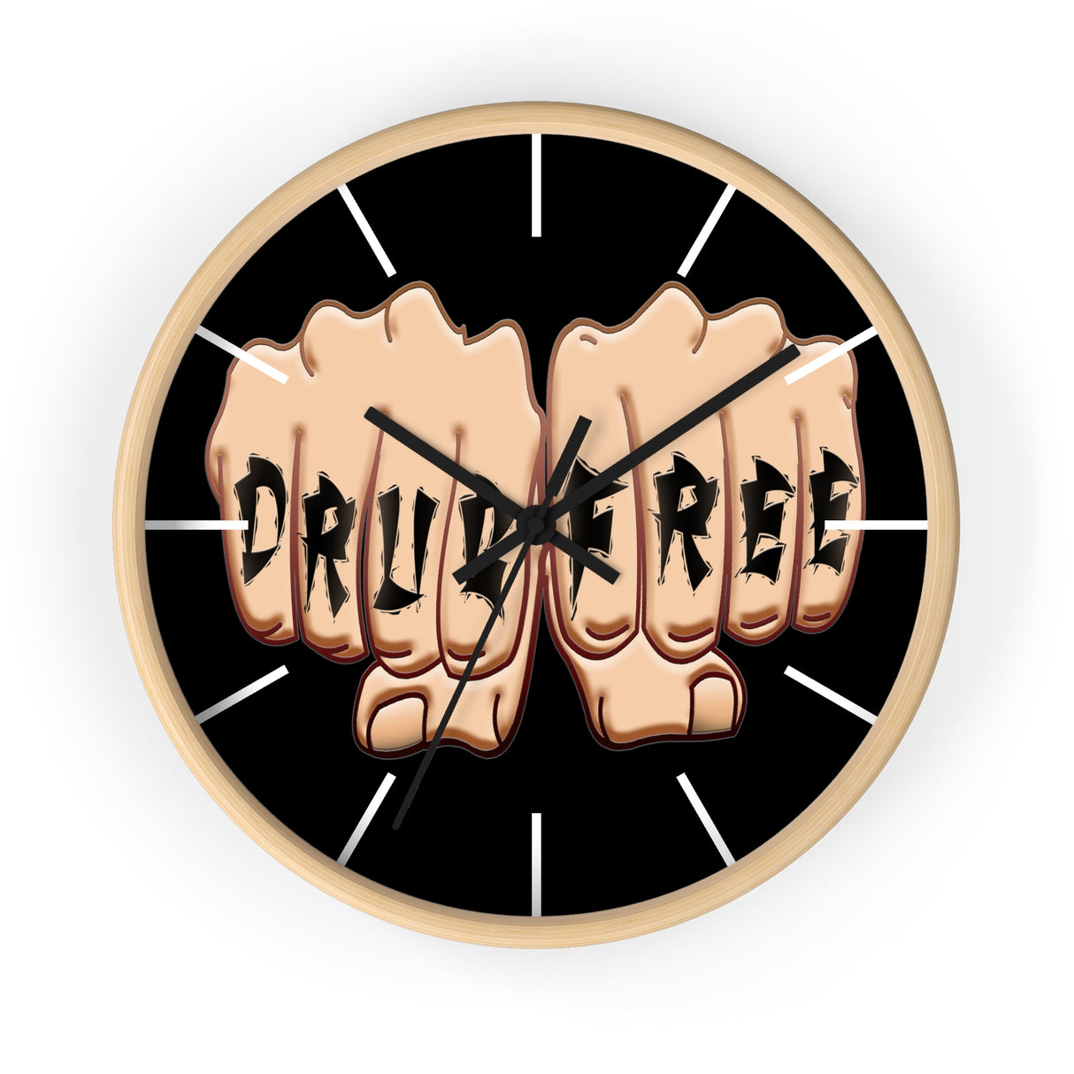 Drug Free Fist Wall clock