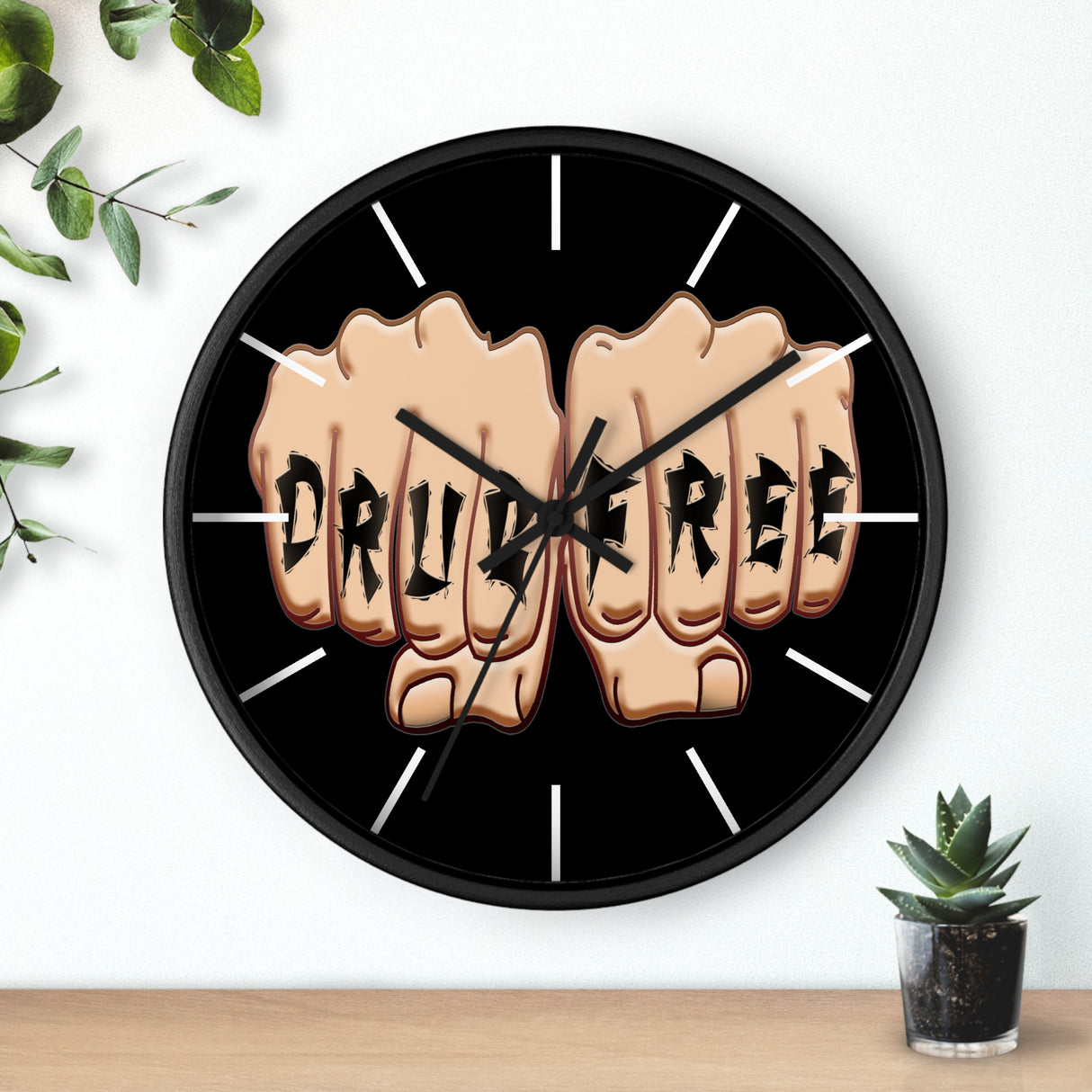Drug Free Fist Wall clock