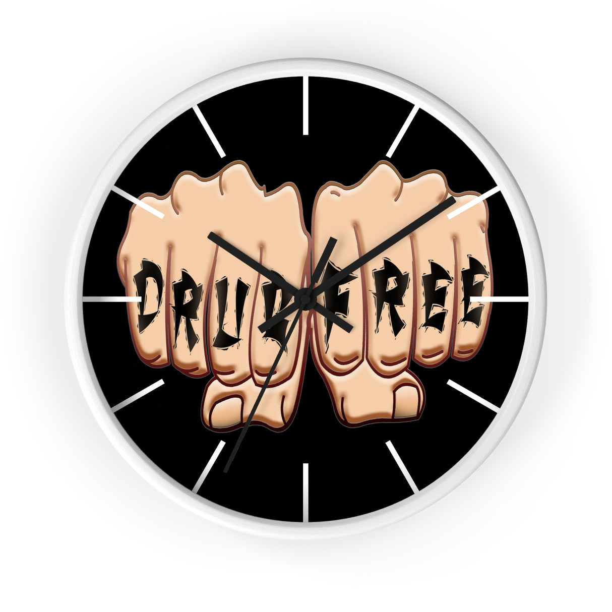 Drug Free Fist Wall clock