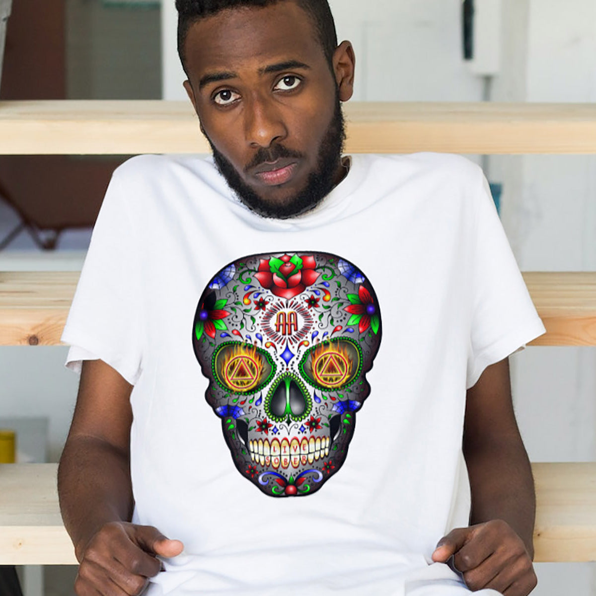 Custom Kingdom Womens Mexican Sugar Skull Dia de Los Muertos T-Shirt