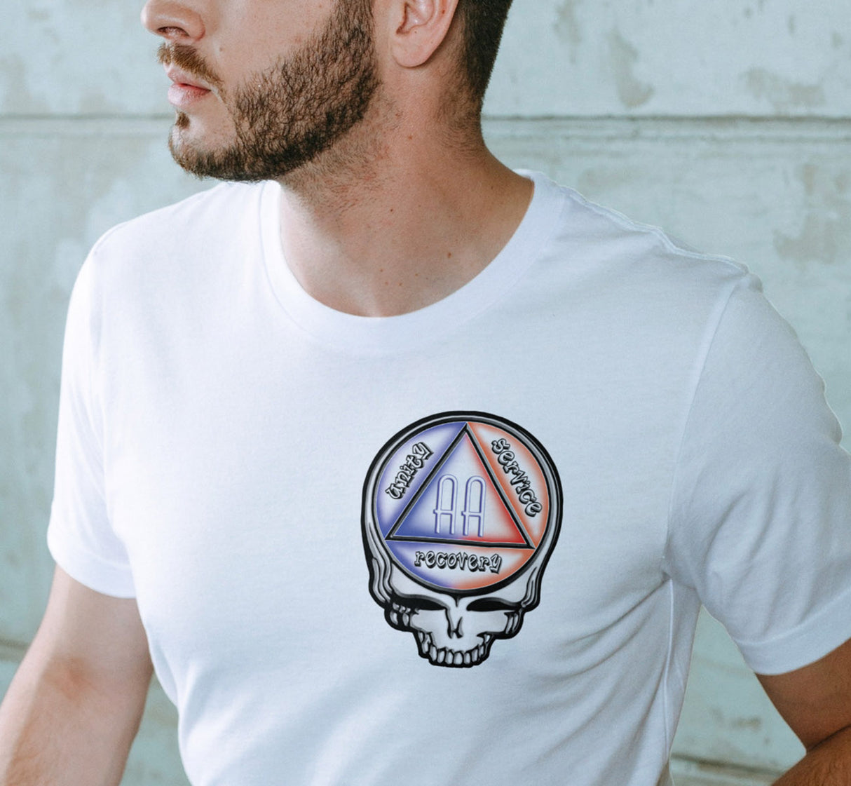 AA - 3" Dead Stealie Skull Symbol Tee