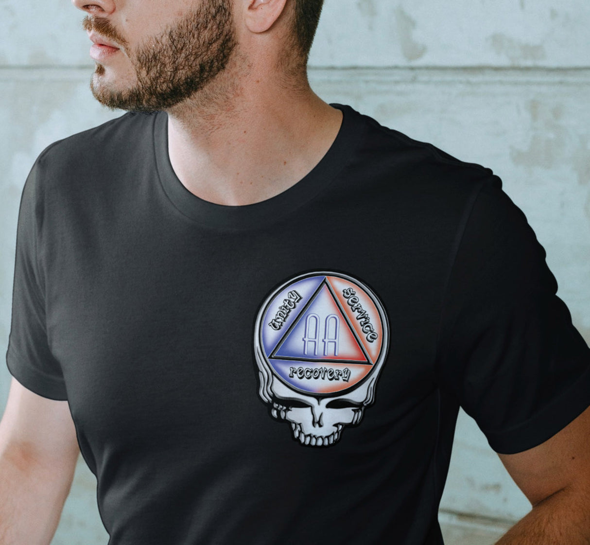 AA - 3" Dead Stealie Skull Symbol Tee