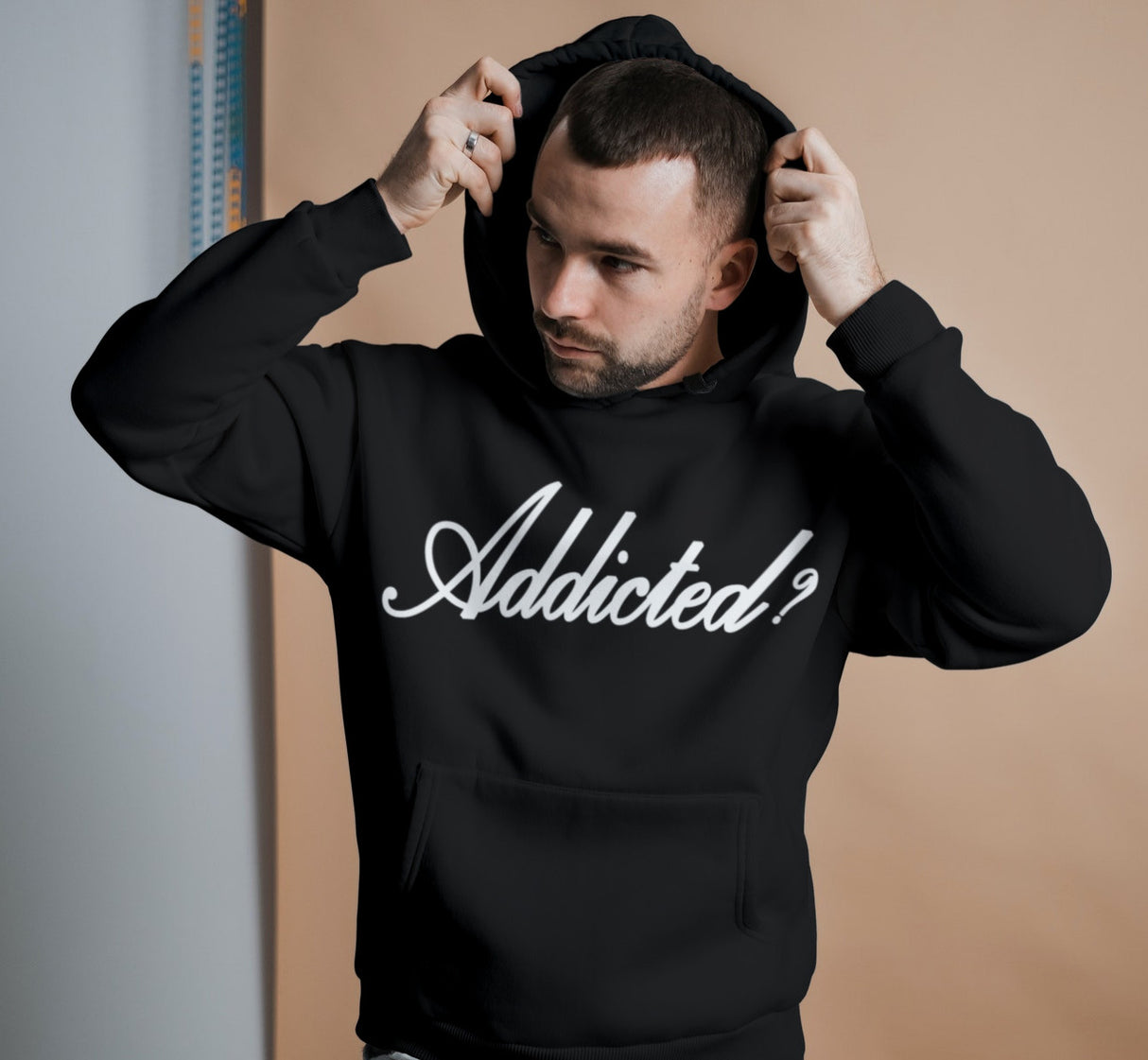 Hoodie - Addicted? - Black