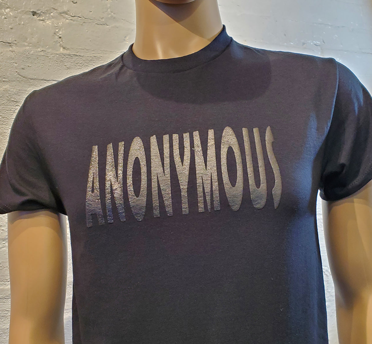 ANONYMOUS Black On Black Unisex Or Female T-shirt