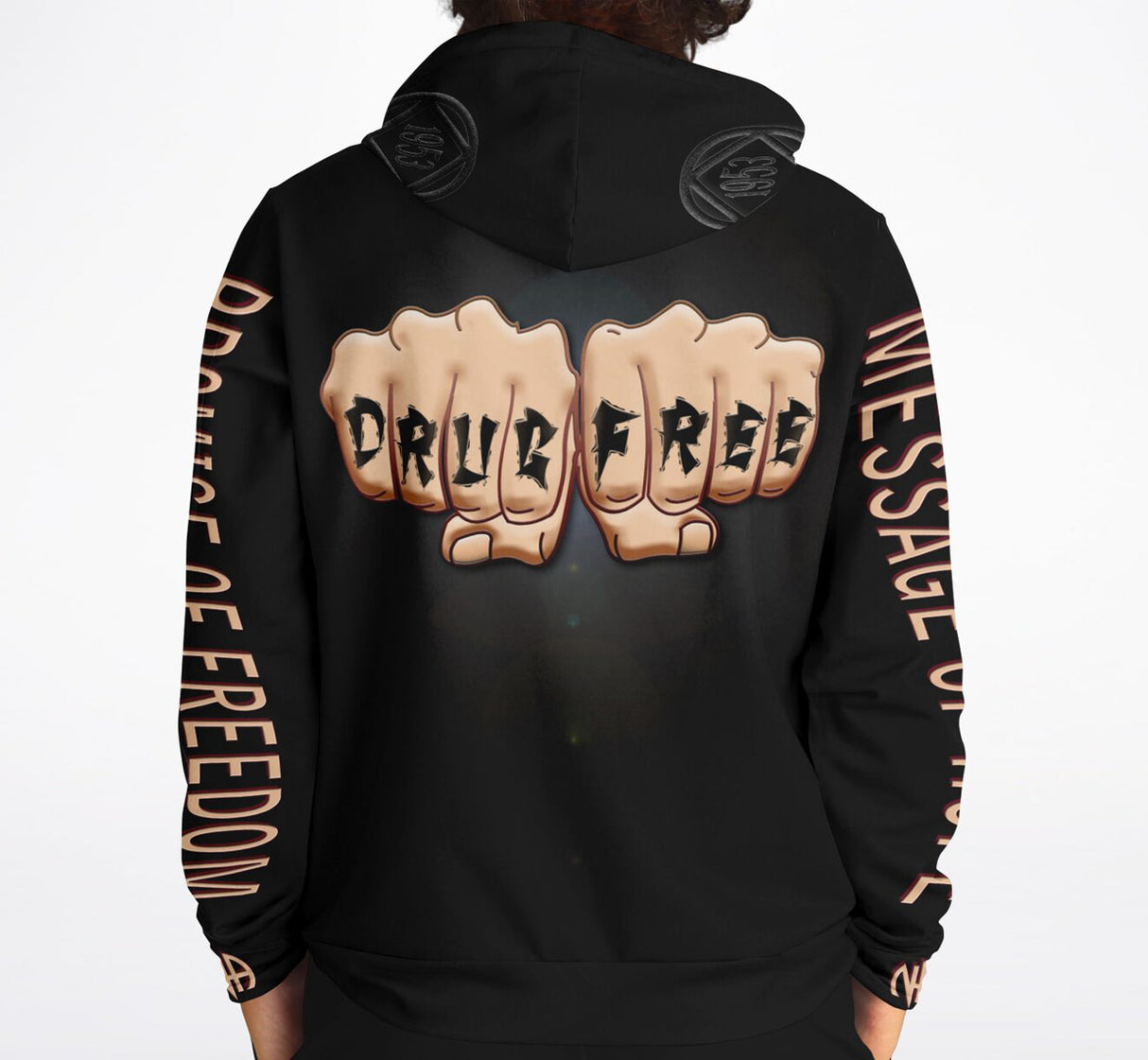 Drug Free Fist AOP Hoodie