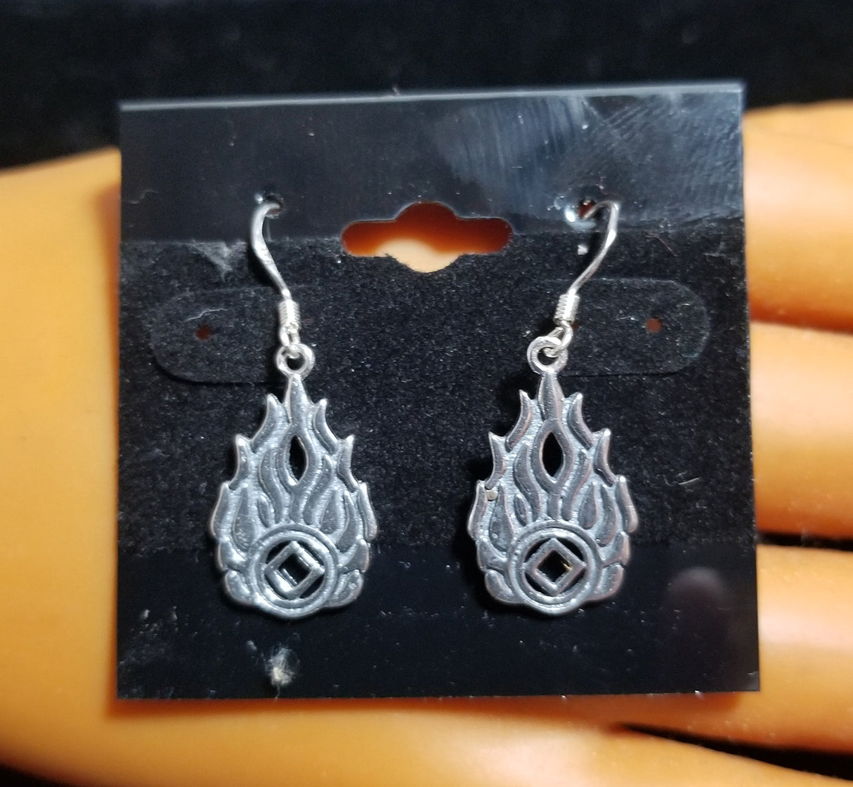 Sterling Silver NA Flames Earrings