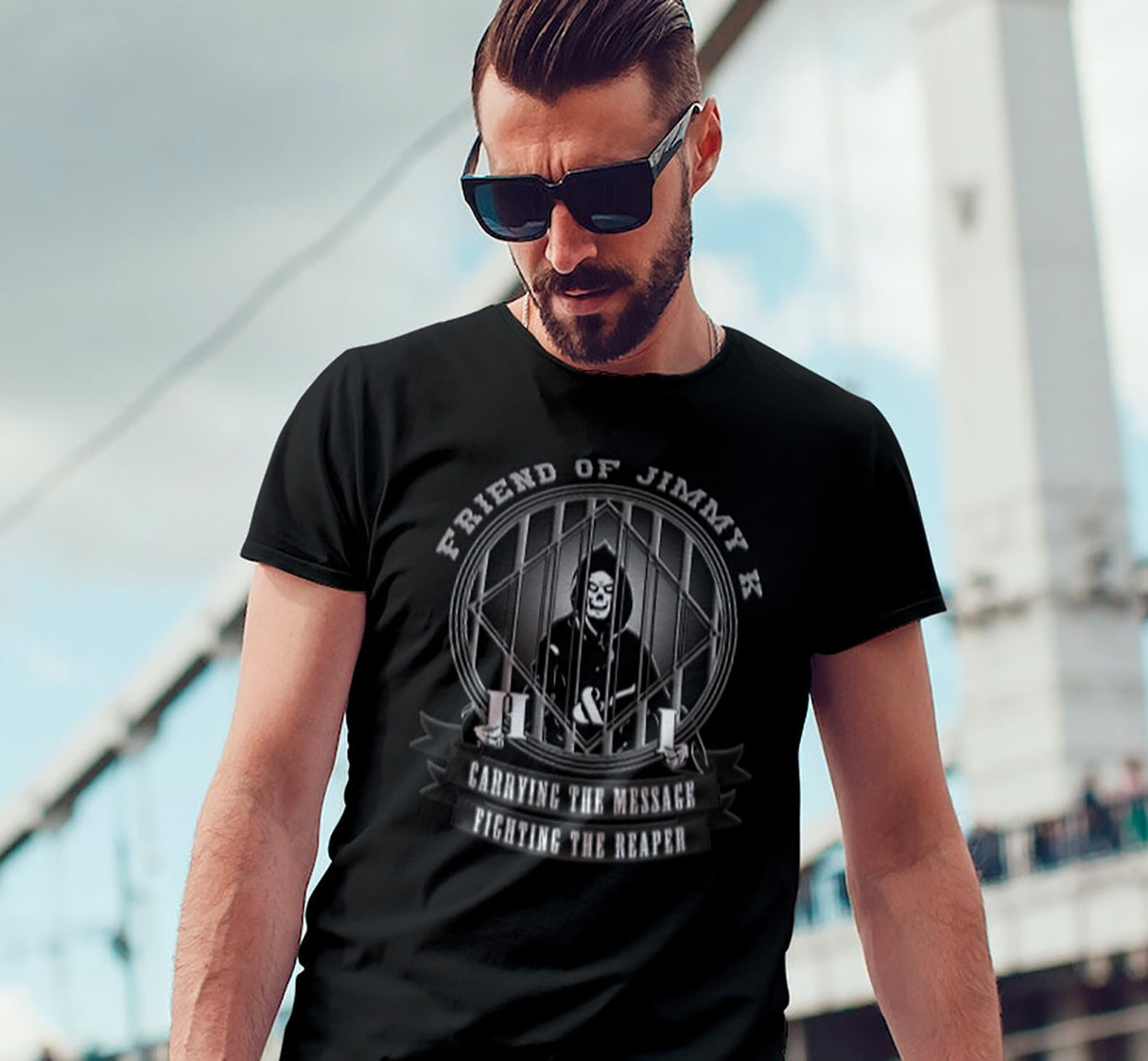 Fighting The Reaper V.2  dtg Tee