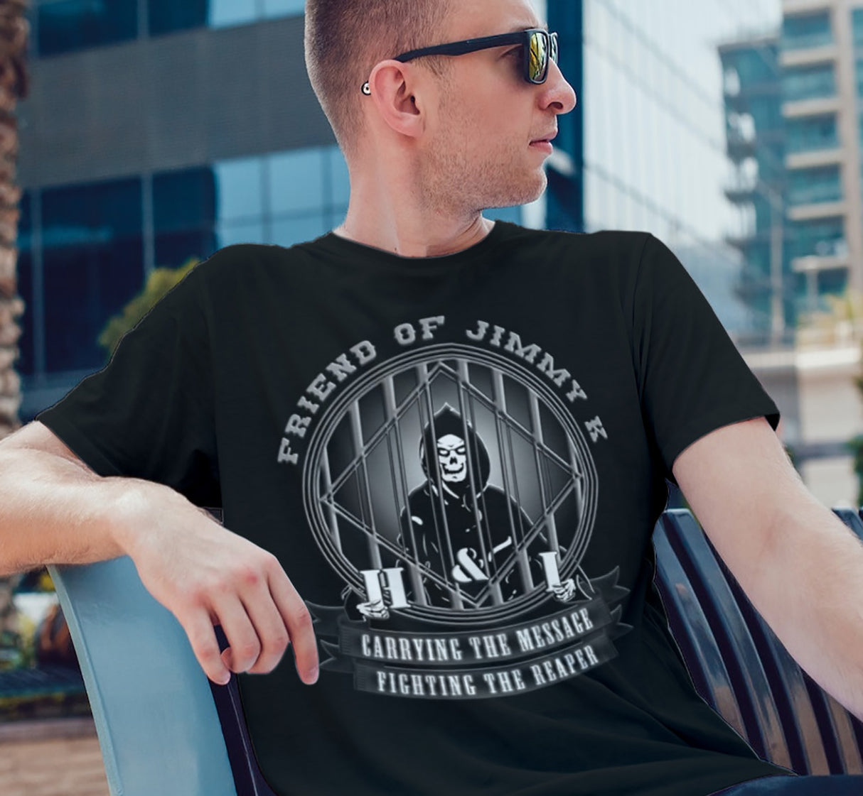 Fighting The Reaper V.2  dtg Tee