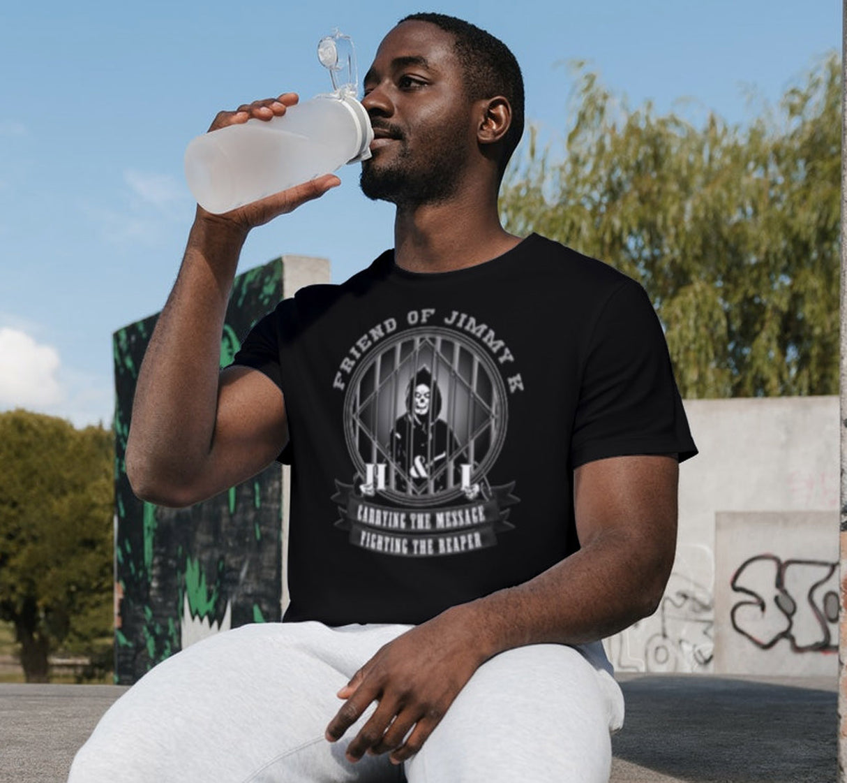Fighting The Reaper V.2  dtg Tee