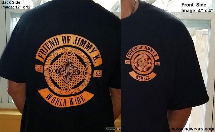 Friend Of Jimmy K Blk/Org Tee CLEARANCE - nawears