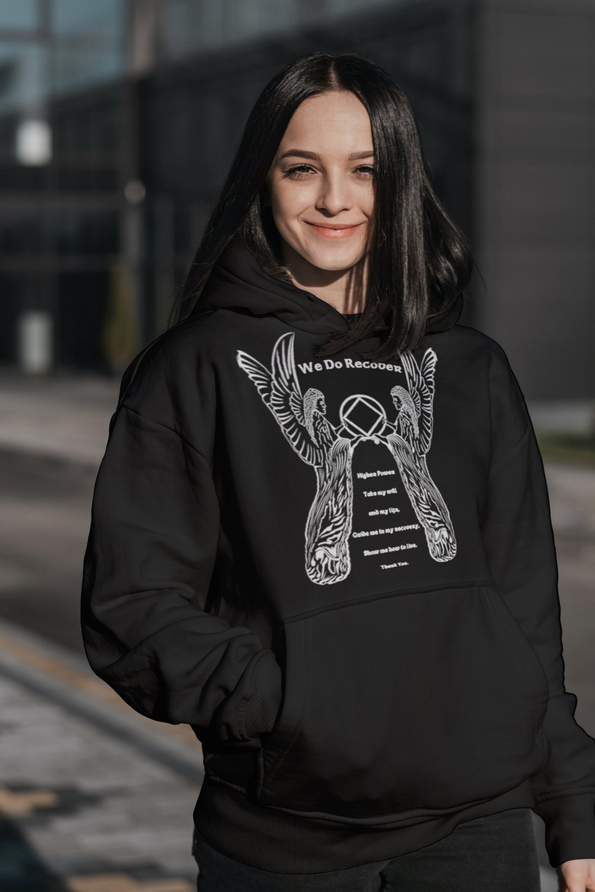 Hoodie - 3rd Step Angel - Black