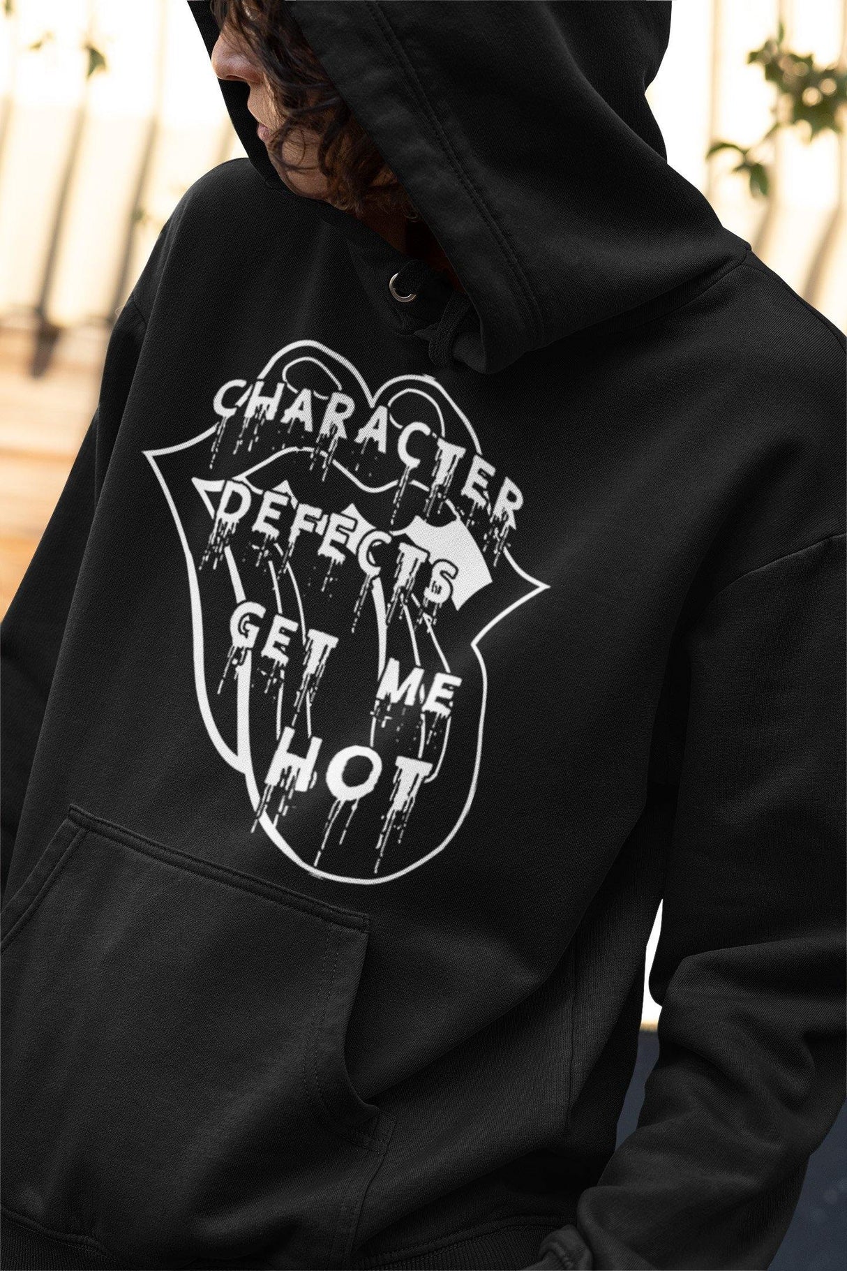 Hoodie - Defects Get Me Hot - Black - nawears