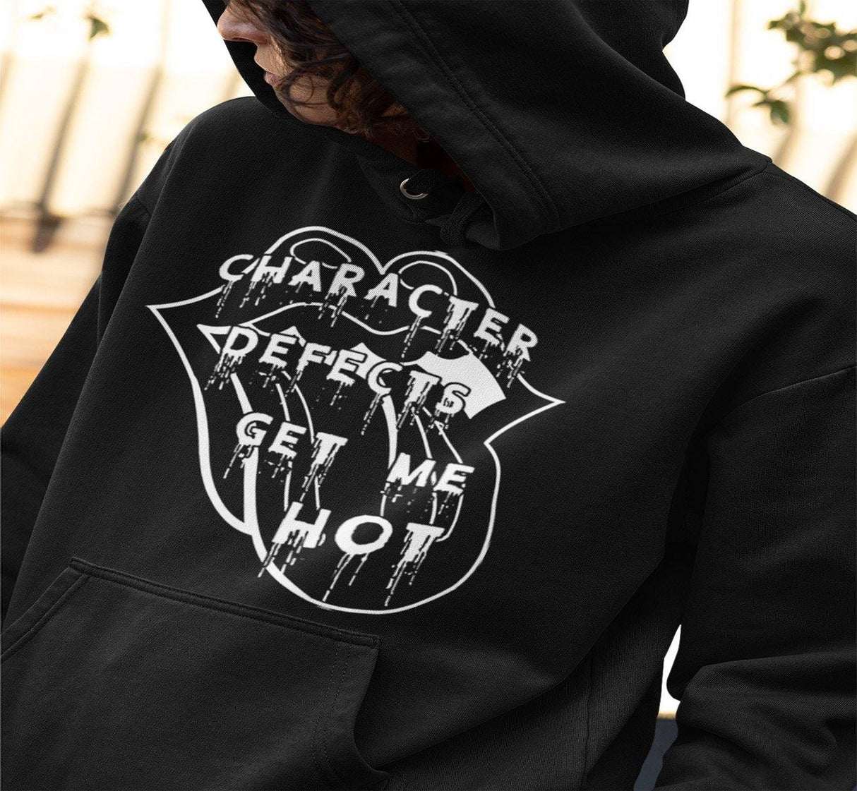 CHARACTER DEFECT GET ME HOT Black Hoodie   - NAWEARS