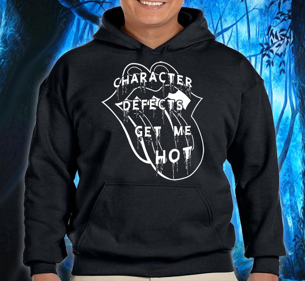 Hoodie - Defects Get Me Hot - Black - nawears