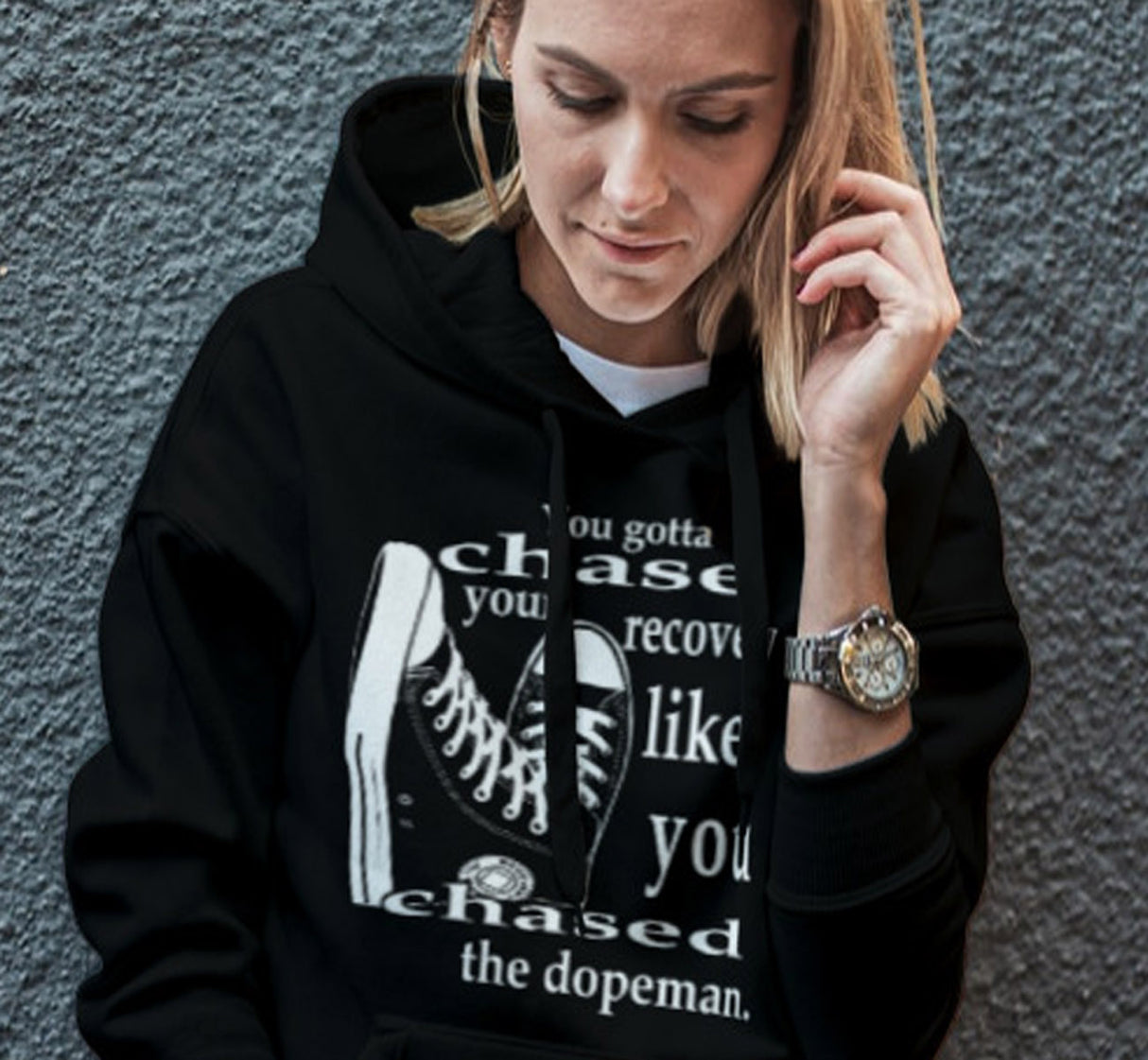 CHASE YOUR RECOVER Black Hoodie