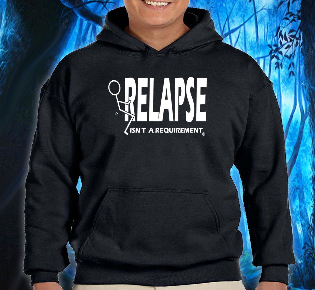 Hoodie - Relapse Isn't Requirement - Black - nawears