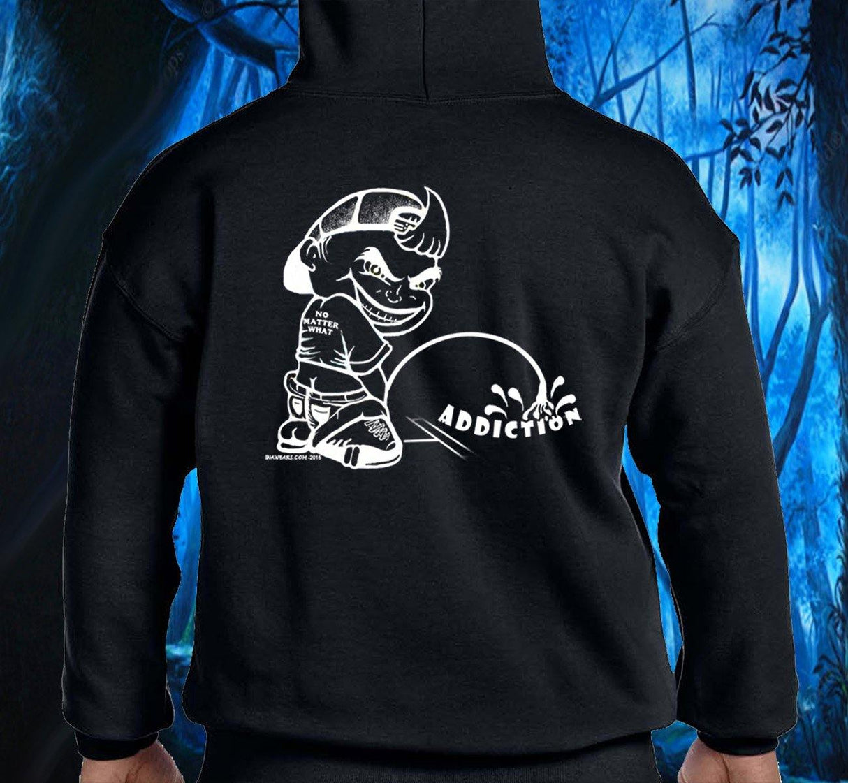 Hoodie - Pissing On Addiction - Black - nawears