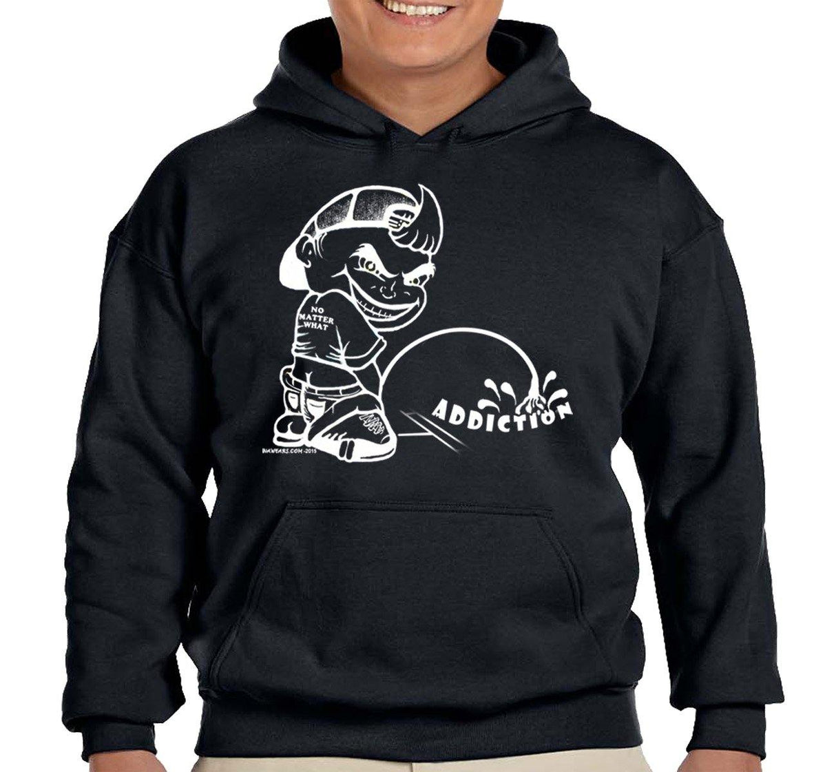 Hoodie - Pissing On Addiction - Black - nawears