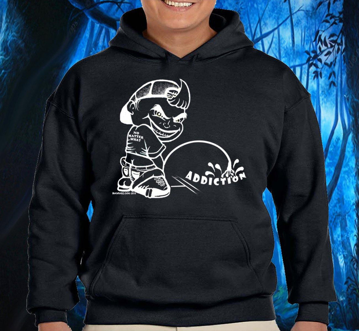 Hoodie - Pissing On Addiction - Black - nawears