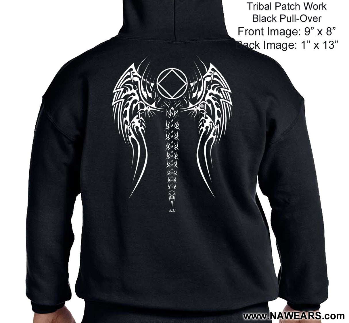 Hoodie - Tribal Patch Work - Black