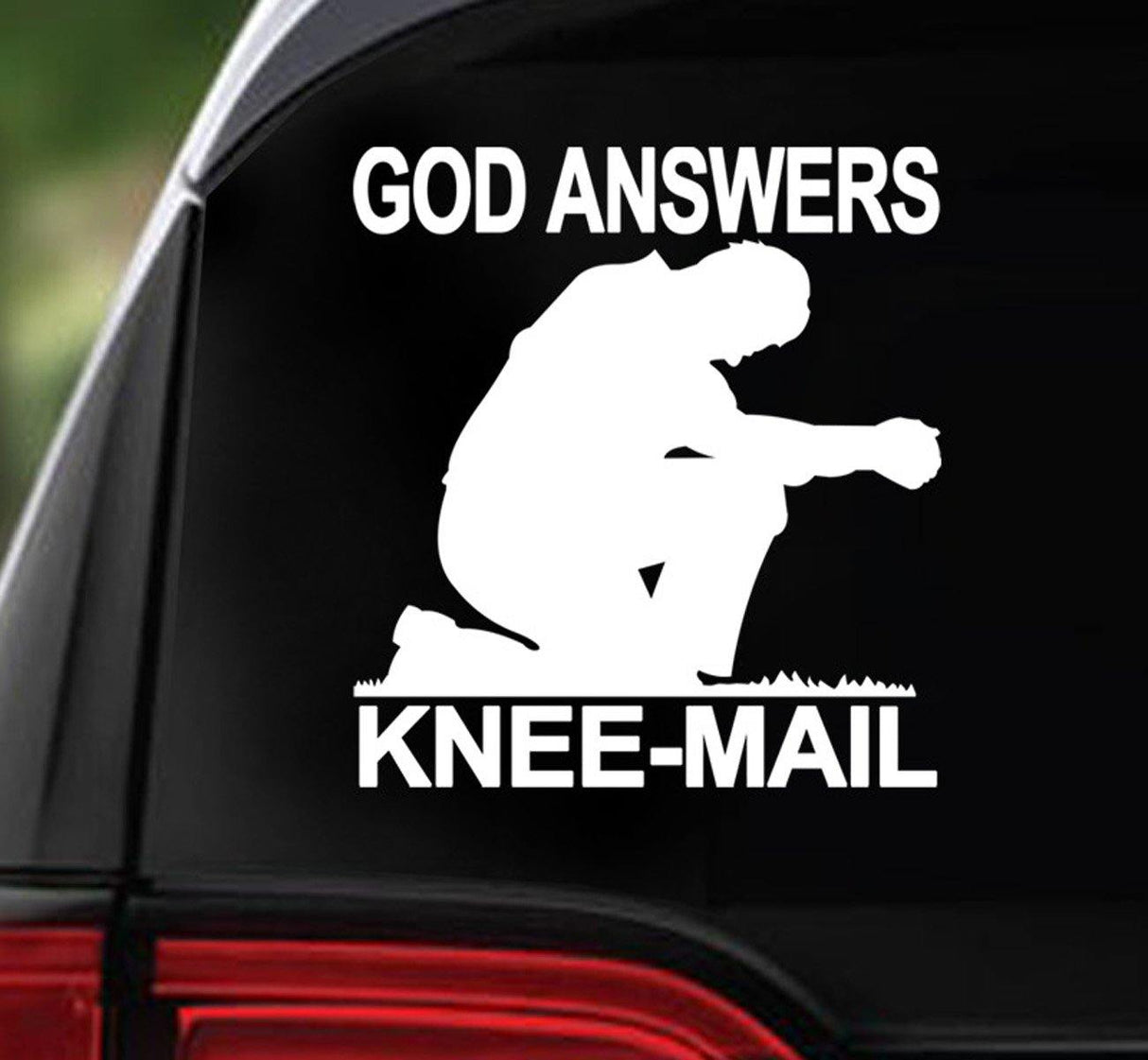 Win Decal - God Answers Knee-mail #1 - nawears