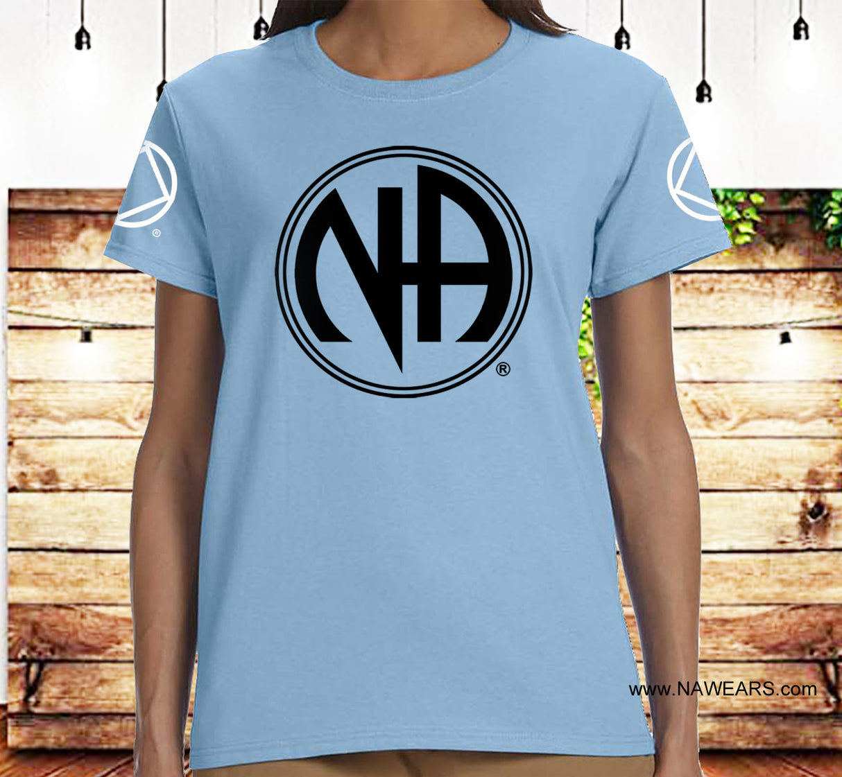 ldTs- Large Black NA Symbol Ladies T's