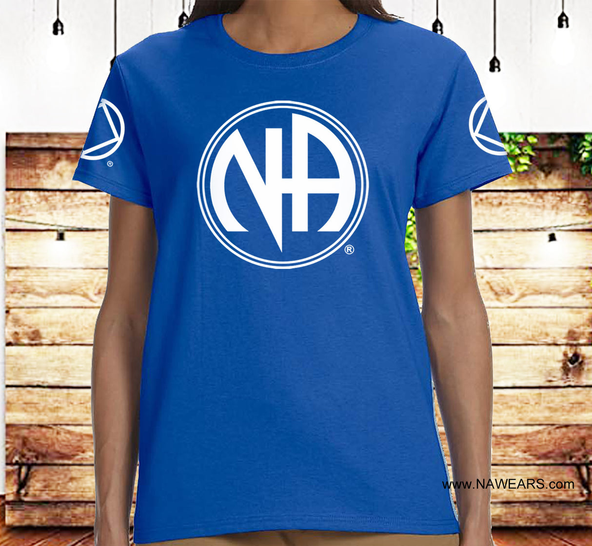 ldTs- Large White NA Symbol Ladies T's