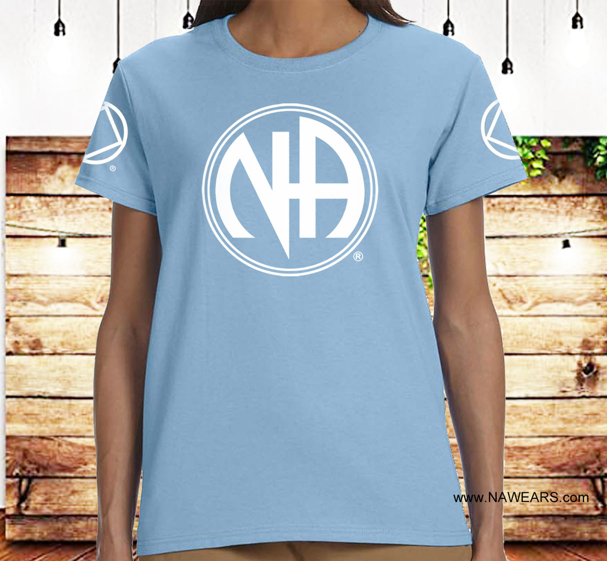 ldTs- Large White NA Symbol Ladies T's