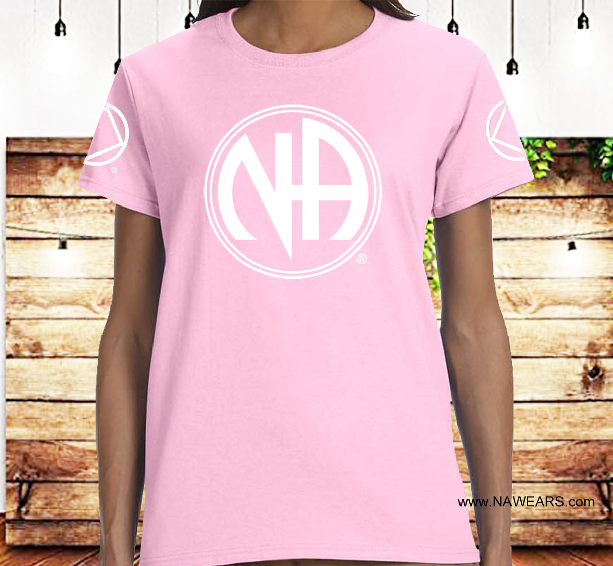 ldTs- Large White NA Symbol Ladies T's