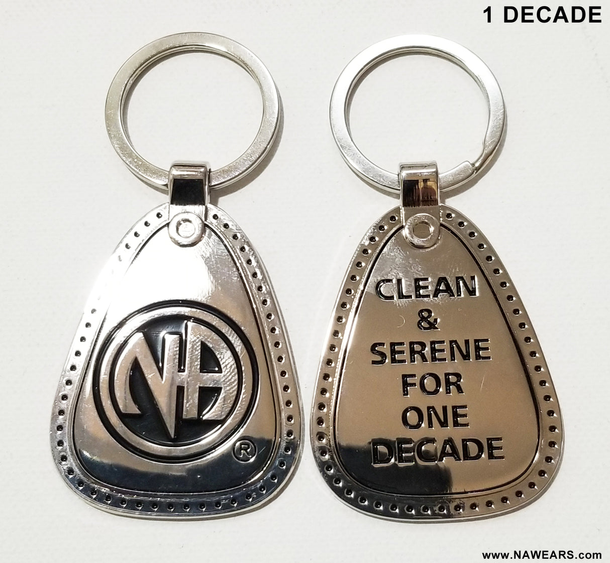 mkt- Metal One Decade Clean Key Tag