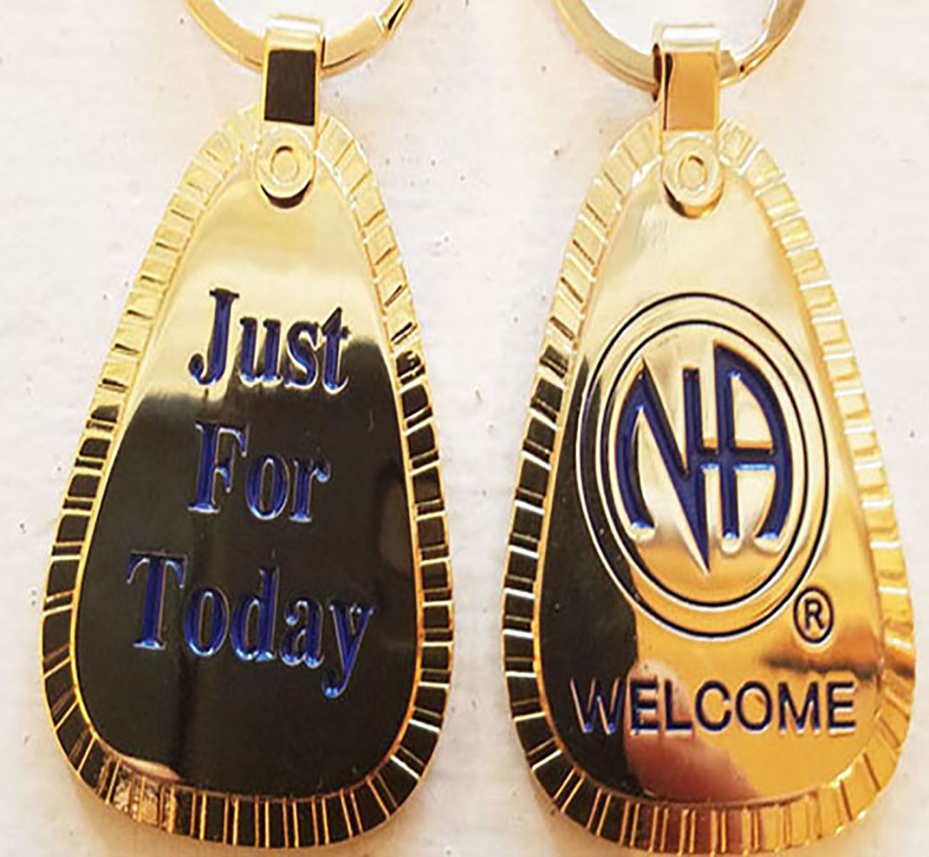 NAWEARS Narcotics Anonymous Gifts NA Gold Plated JFT Year Tag nawears
