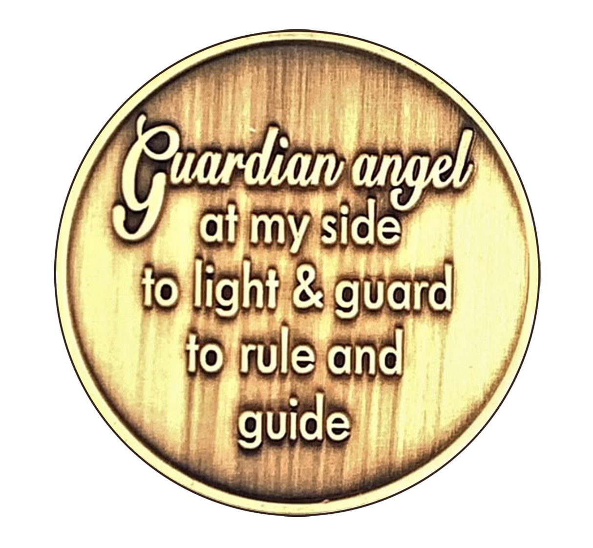 NA Angel Bronze Recovery Medallion back side
