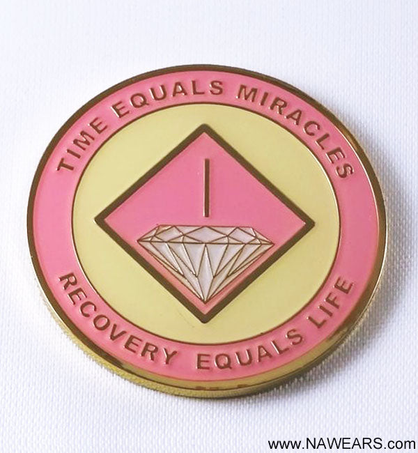 NA Recovery Medallion - Pink & Cream