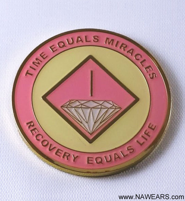 NA Recovery Medallion - Pink & Cream