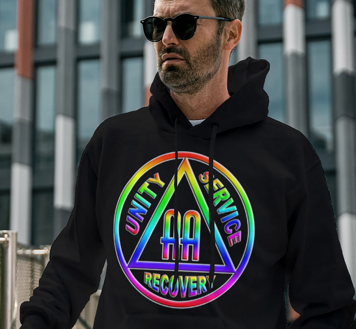 AA Rainbow Symbol dtg Hoodie