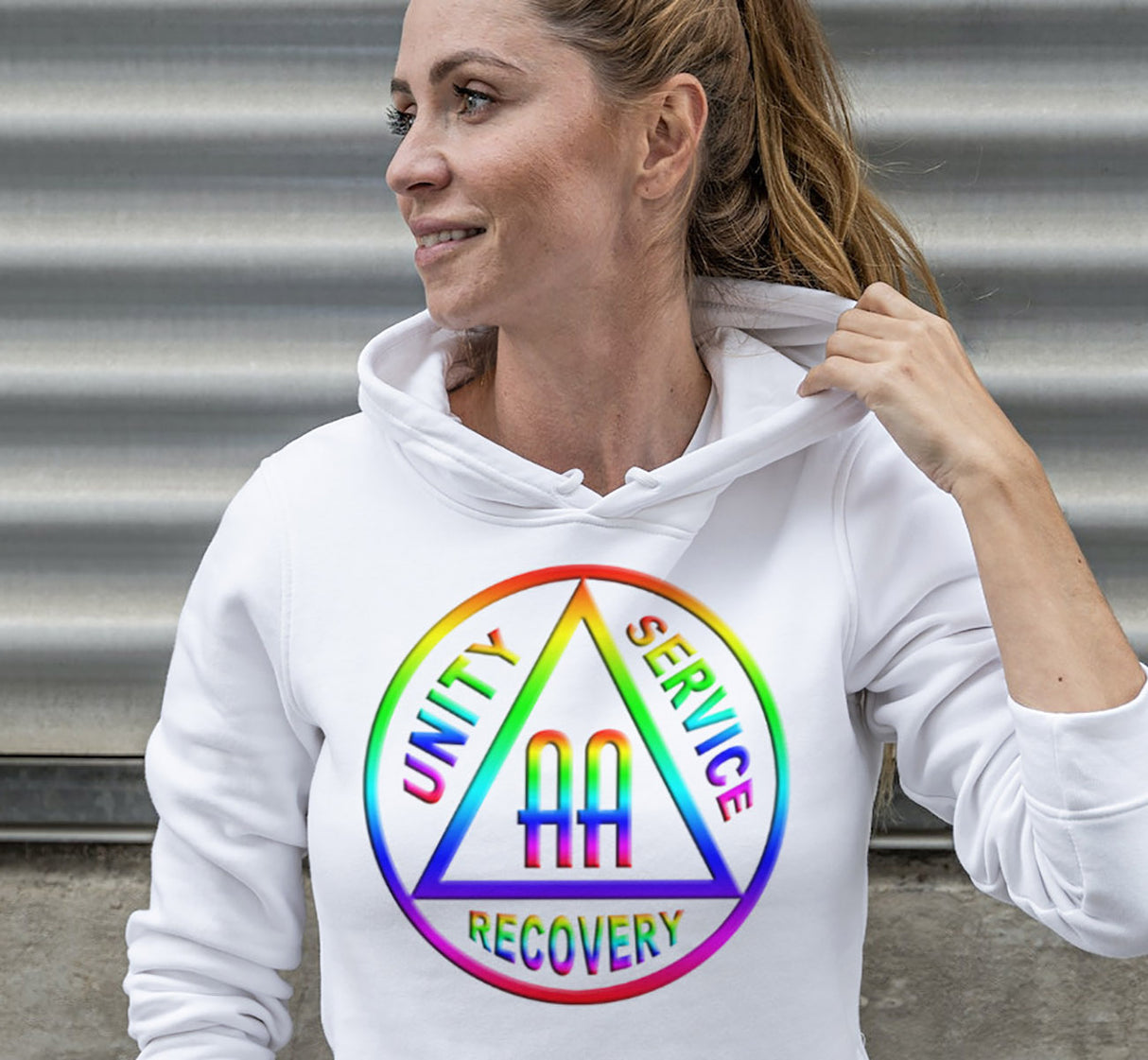 AA Rainbow Symbol dtg Hoodie