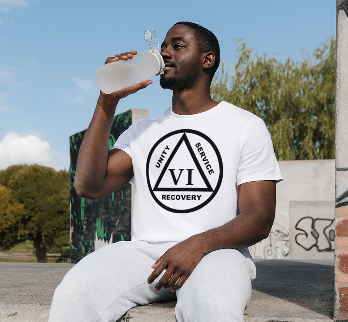 AA - 10" Symbol Year Sober SS Tee