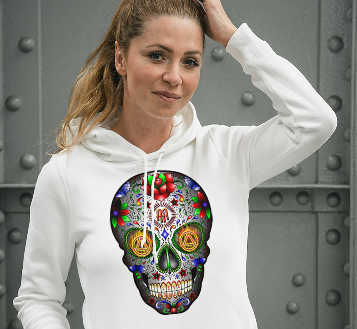 AA Sugar Skull dtg Hoodie
