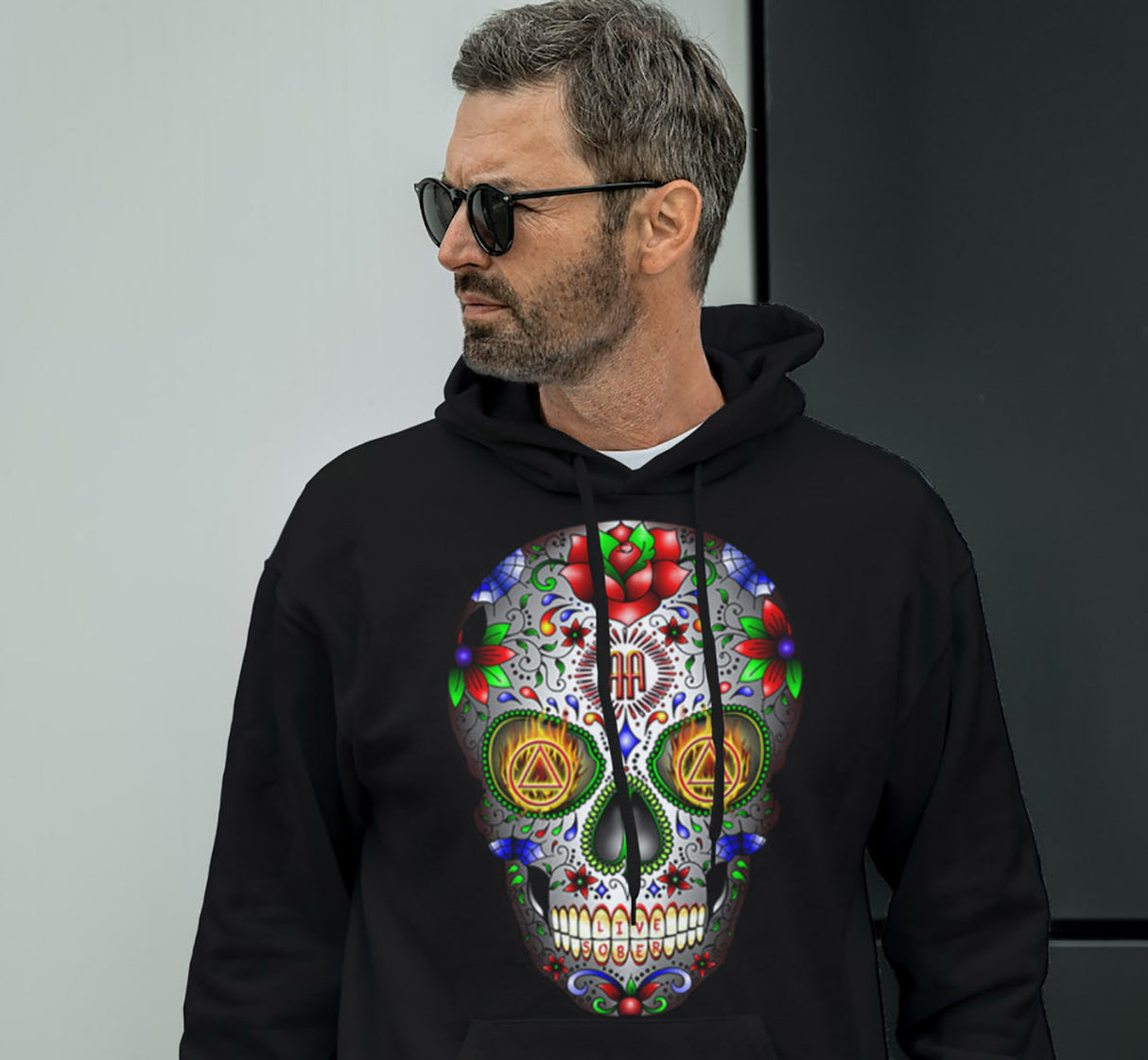 AA Sugar Skull dtg Hoodie