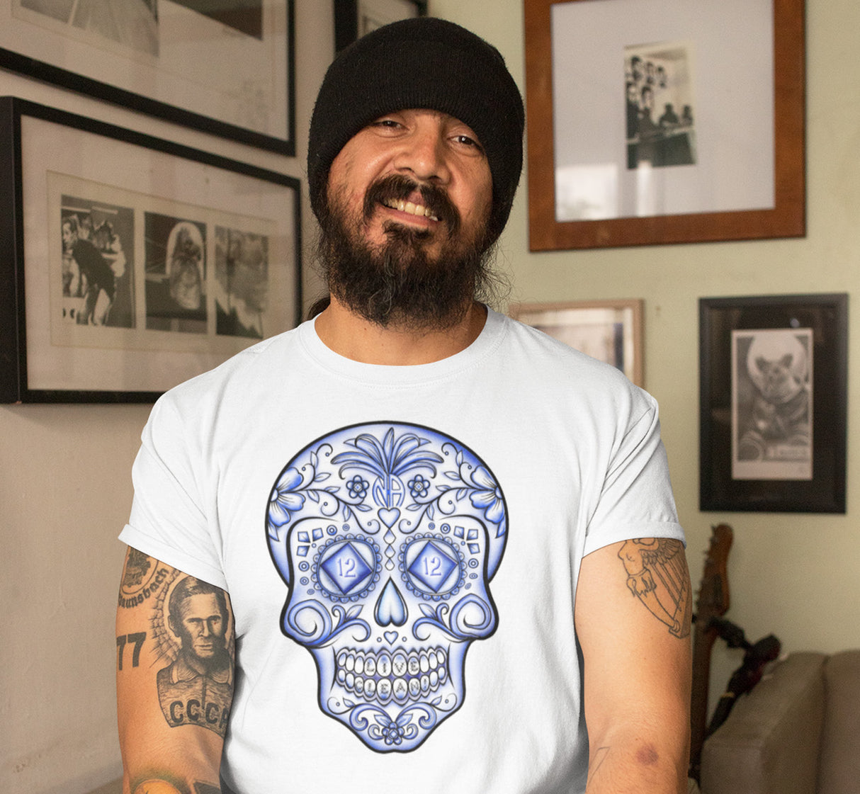 NA SUGAR SKULL - BLUE LIFE T-shirt