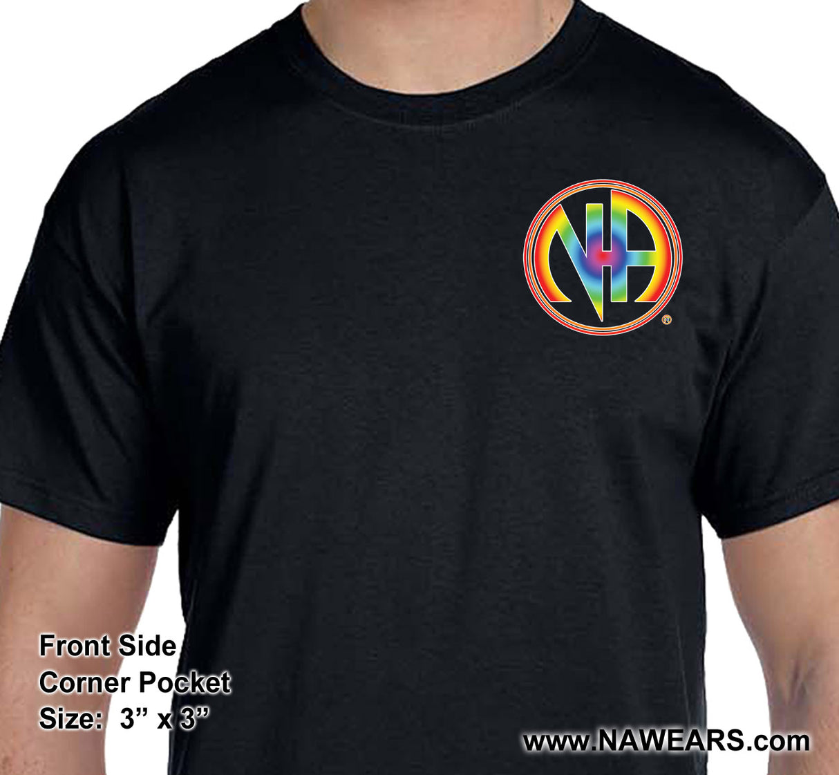 3" NA Rainbow Symbol Tee
