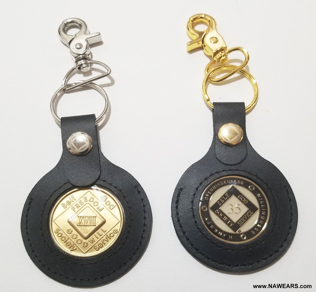 mhkt- Leather Medallion Holder Key Fob