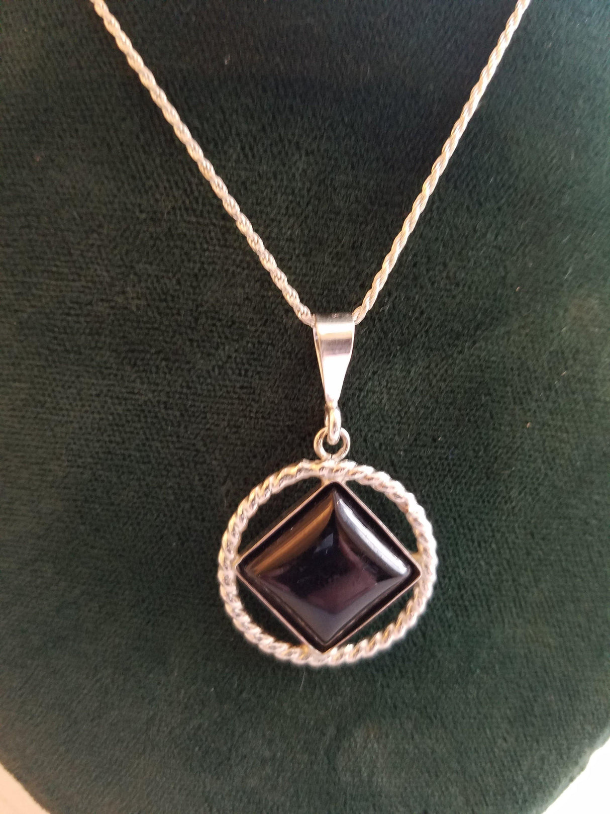 az0175- NA Silver Black Onyx Pendant - nawears