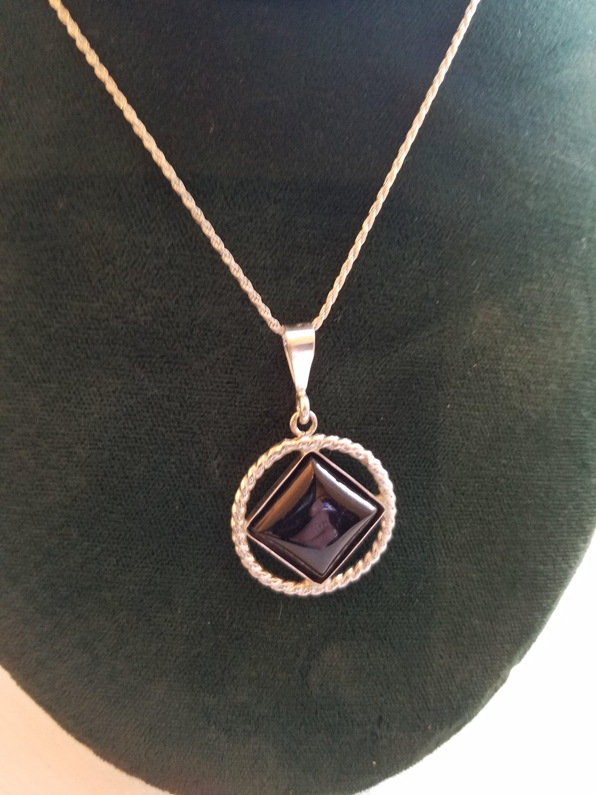 az0175- NA Silver Black Onyx Pendant - nawears