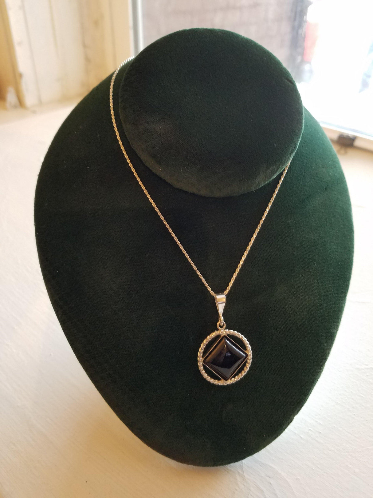 az0175- NA Silver Black Onyx Pendant - nawears