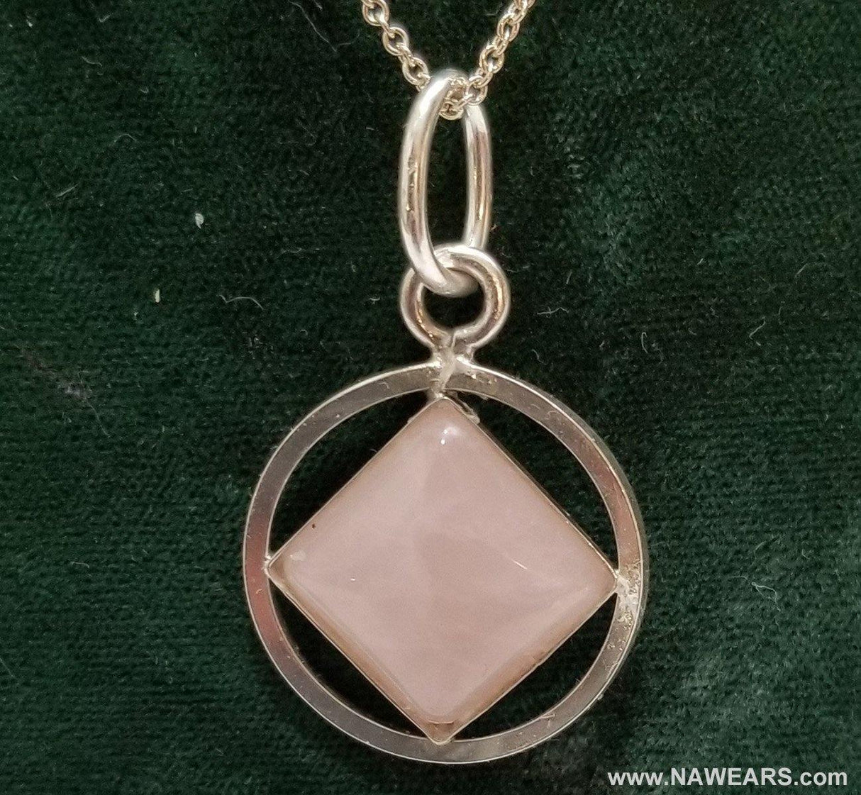 az0177- NA Silver Off White Gem Pendant - nawears