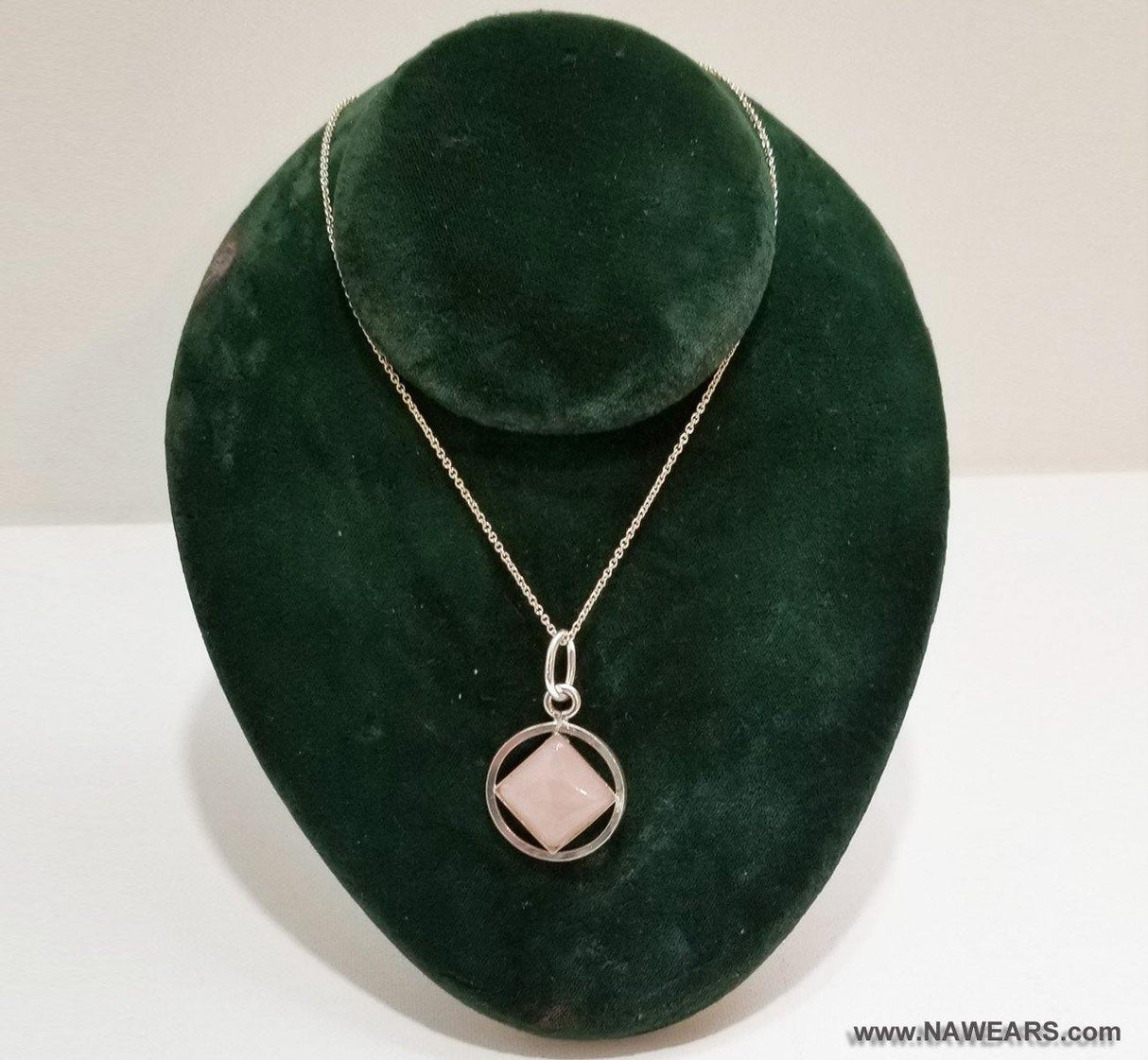 az0177- NA Silver Off White Gem Pendant - nawears