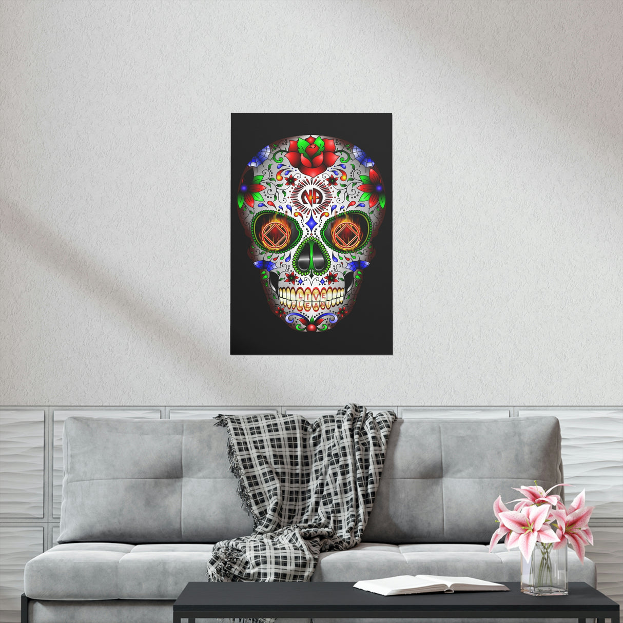 NA Sugar Skull Vertical Posters